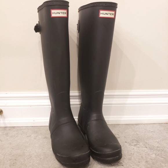 Hunter Shoes - Matte Black Tall Hunter Boots
